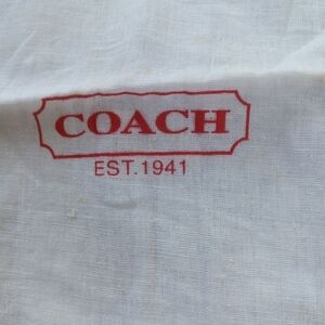 Coach Small White Drawstring Dust Bag for Wallet or Coin Purse